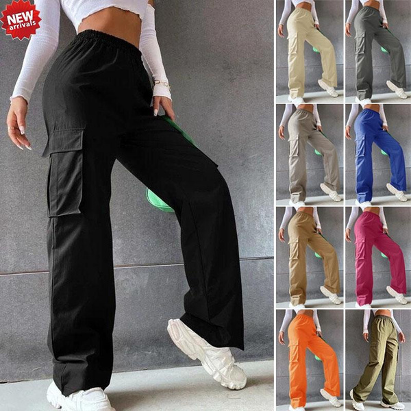 Clearance Deal Women Cargo Pants Parachute Straight Wide Leg Baggy Pants  Relaxed Fit High Waist Y2k Teen Girls Military Hiking Pants at Amazon  Women's Clothing store